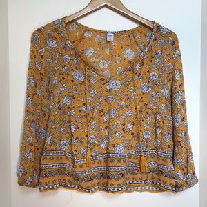 XS Old navy long sleeve floral shirt